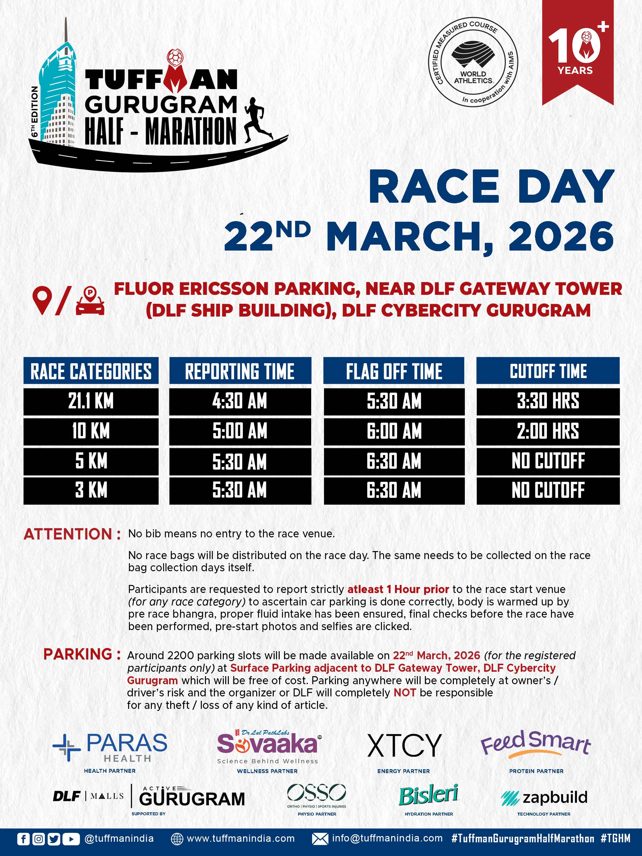 RACE TIMINGS